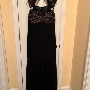 R&M Richards Black Lace Maxi Dress